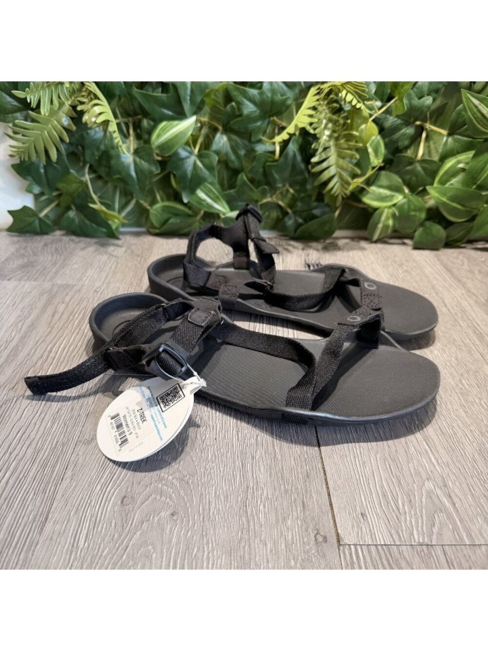 Xero Shoes Z-Trek Sandals Women's Black Nylon Hook & Loop Adjustable Straps - 9